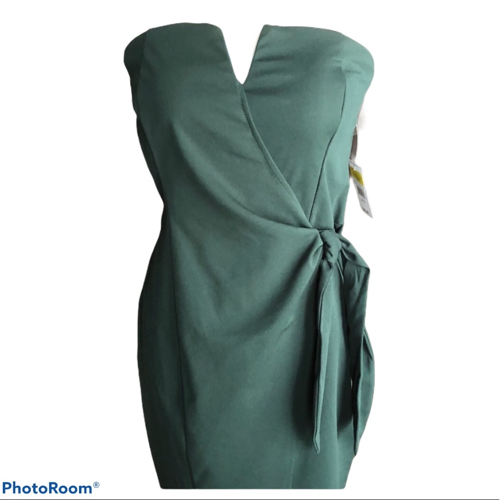 Strapless Party Dress - Hunter Green